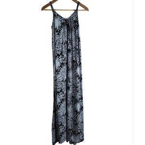 Elegant Black and Light Blue Maxi Dress